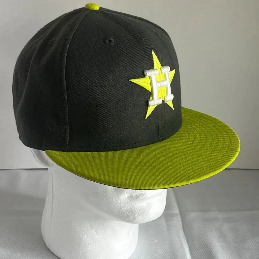 RARE - NEW - HOUSTON ASTROS New Era 59Fifty Gray Lime Fitted 7 5/8